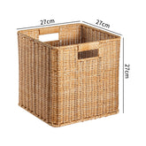 Large square plastic rattan storage basket, durable and versatile, perfect for organizing household essentials and adding style to any room.